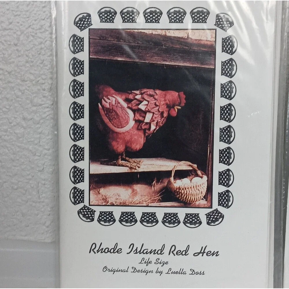 Luella Doss Karge Bantam Rooster & Rhode Island Hen Life Size Patterns Sewing